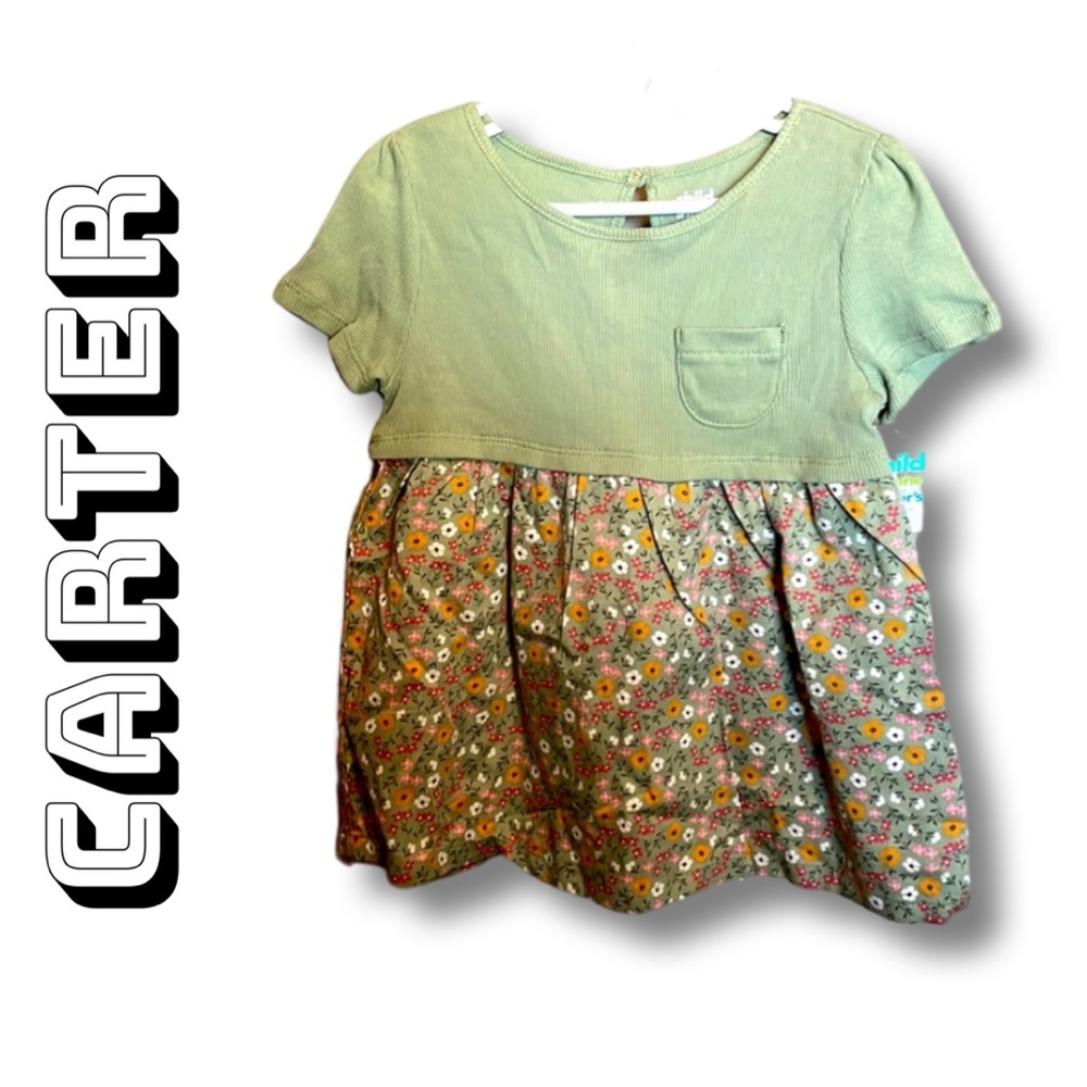 Girls 5T Carter dress green with flowers